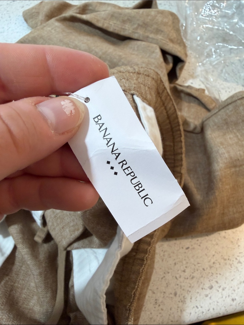 NWT Banana Republic Men’s Linen Blend Mason Athletic Tapered Fit TAN Pant 34x28 - Picture 7 of 11